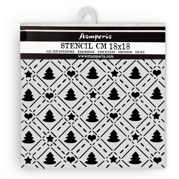 Stamperia Stencil 7"X7"-Candy Christmas Tree Pattern