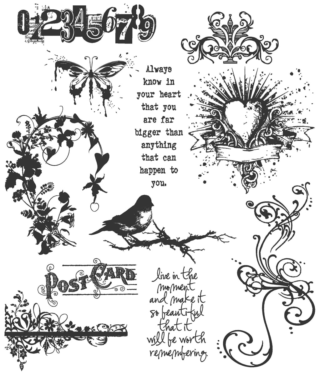 Stampers Anonymous 7321620 Tim Holtz Cling Stamps 7"x8.5"-urban Chic