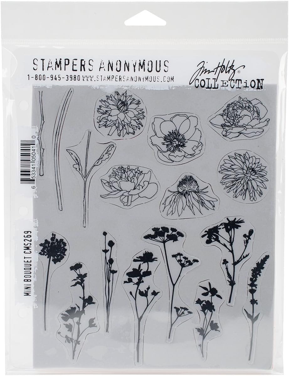 Stampers Anonymous CMS-LG-269 Mini Bouquet - Tim Holtz Cling Rubber Stamp