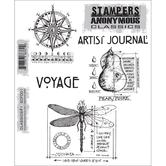 Stampers Anonymous Cling Stamps 7""X8.5""-Classics #1