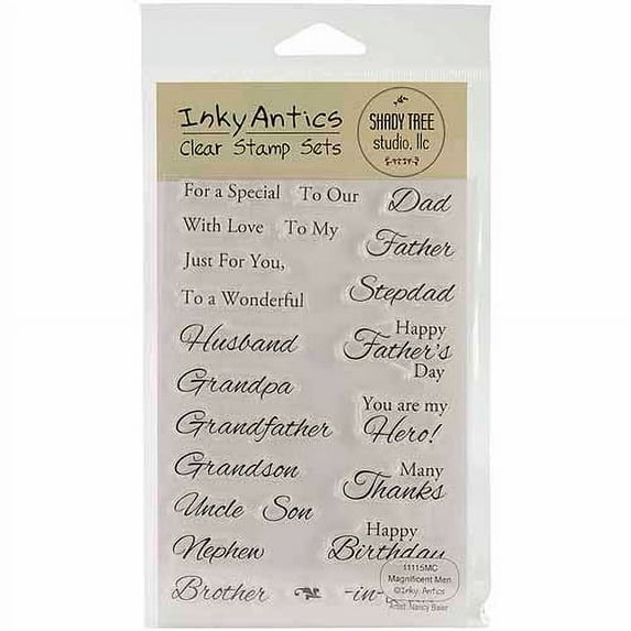 Stampers Anonymous Inky Antics Clear Stamp Set, 6-Inch by 4-Inch, Magnificent Men Multi-Colored