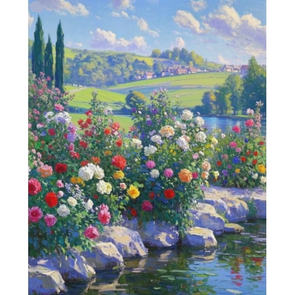 Stamping Cross Stitch Kit Scenic Reading Nook Cross Stitch Kit for Adult Beginners, Full Line DIY Cross Stitch Stitching Kit for Home Decor Cross Stitch Patterns 16x20 inches