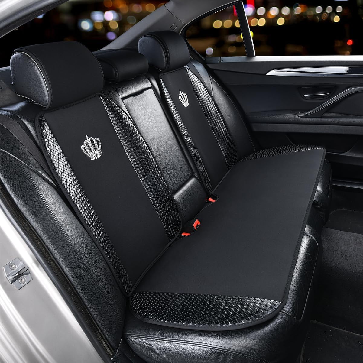 Stamping Crown Queen Car Seat Covers, Universal Leather Woven Wear