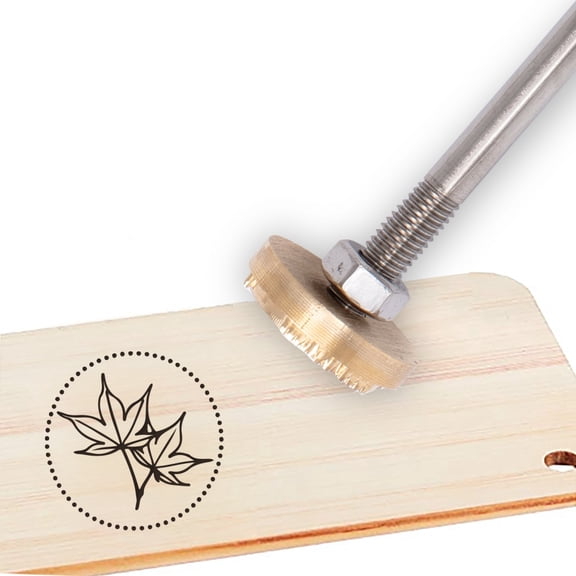 Stamping Embossing Soldering Iron with Stamp for Cake/Wood Leaf Pattern 30mm