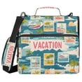 Stamps Coconut Trees Waves Binder Bag with Shoulder Strap 3 Ring Zipper ...