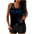 thumbnail image 1 of Stamzod 2 Piece Tankini Swimsuits for Women Tummy Control Bathing Suit Vacation Swim Tank Top with Boy Shorts Women Swimwear Multicolor T M, 1 of 6