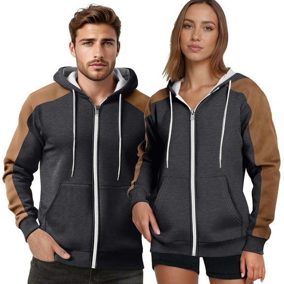 Stamzod 2025 Fashion Fleece Pullover Women Men Hoodies Unisex Thick Warm Oversized Hoodie with Pocket Winter Hooded Sweatshirts for Couple Dark Gray B XL