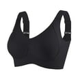 thumbnail image 1 of Stamzod 3 Pack No Underwire Bras for Women Seamless Black Bra Wireless Push Up Bra Everyday Sports Bras for Women Black F M, 1 of 3