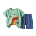 thumbnail image 1 of Stamzod 3M-6Y Toddler Baby Boy Girls Summer Clothes Clearance Short Sleeve Dinosaur Print Tshirts Top And Casual Shorts Cute Comfy Infant Outfits, 1 of 3