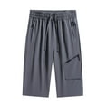 thumbnail image 1 of Stamzod Athletic Pants for Men with Pockets Summer Solid Color Elastic Waist Capri Pants Plus Size Casual Below Knee Length Sweatpants for Workout Running Training Gray XXXXXL, 1 of 6