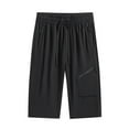 thumbnail image 1 of Stamzod Athletic Pants for Men with Pockets Summer Solid Color Elastic Waist Capri Pants Plus Size Casual Below Knee Length Sweatpants for Workout Running Training Black XL, 1 of 7
