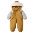 thumbnail image 1 of Stamzod Baby Boys Girls Hooded Snowsuit with Fur Waterproof Windproof Newborn Footed onesie Long Sleeve Zipper Warm Toddler Romper Jumpsuit on Sale, 1 of 8