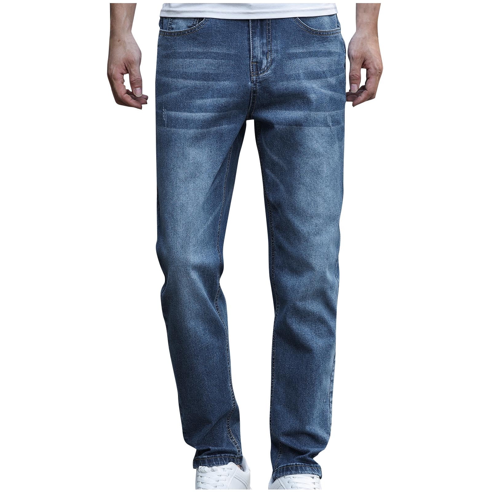 Fashionable washed out baggy men's jeans