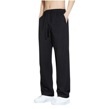 Stamzod Baggy Sweatpants Men Drawstring Waist Solid Straight Lounge Trousers with Pockets Plus Size Gym Workout Athletic Pants on Clearance