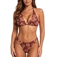 thumbnail image 1 of Stamzod Bikini Sets for Women 2026 Two Piece High Cut Bathing Suit Halter Cheeky Bikinis Swimwear Coffee XL, 1 of 8