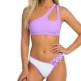 thumbnail image 1 of Stamzod Bikini Sets for Women 2026 Two Piece Swimsuit One Shoulder Cutout Bathing Suit Drawstring Cheeky Bottom Purple S, 1 of 5