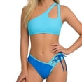 thumbnail image 1 of Stamzod Bikini Sets for Women 2026 Two Piece Swimsuit One Shoulder Cutout Bathing Suit Drawstring Cheeky Bottom Sky Blue S, 1 of 5