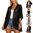 thumbnail image 1 of Stamzod Black Cardigan for Women Summer Loose Open Front 3/4 Sleeve Chiffon Cardigans Plus Size Womens Clothing, 1 of 7