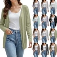 thumbnail image 1 of Stamzod Cardigan Sweaters for Women Long Sleeve Lightweight Cardigan Casual Comfy Open Front Button Up Tops Black M, 1 of 8