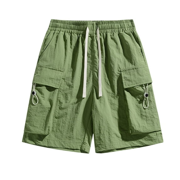 Stamzod Cargo Shorts For Men Multi Pockets Drawstring Waist Casual Hiking Shorts Fashion Solid Color Mens Athletic Shorts On Clearance