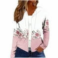 thumbnail image 1 of Stamzod Casual Hoodies for Women Floral Long Sleeve Zip Up Hoodie Fall Athletic Sweatshirts for Women with Drawstring White S, 1 of 5