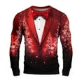 thumbnail image 1 of Stamzod Christmas Oversized Graphic Tshirts for Men Fashion Christmas Printing Crewneck Long Sleeve Shirt Casual Party Shirts for Men Red B XS, 1 of 3
