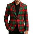 thumbnail image 1 of Stamzod Christmas Plaid Blazer for Men Single Breasted Long Sleeve Corduroy Jacket Business Casual Suit Jacket for Men Red Y XXL, 1 of 6
