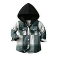 thumbnail image 1 of Stamzod Coat For Baby Boys Girlskids Clearance Kids Hooded Jackets With Pocket Print Pattern Plaid Long Sleeve Lapel Button Children's Outerwears, 1 of 3