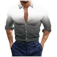 thumbnail image 1 of Stamzod Compression Shirt Men Long Sleeve Gradient Color Men Beach Shirts Button Down Slim Spring Fall Fit Mens Dress Shirts, 1 of 4