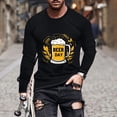 thumbnail image 1 of Stamzod Compression Shirt Men Long Sleeve Slim Fit Stretch Men Casual Muscle T Shirt Stylish Beer Festival Print Workout Athletic Tee Spring Fall on Sale, 1 of 5