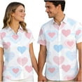 thumbnail image 1 of Stamzod Couples Matching Hawaiian Shirts Men Women Lover Heart Valentines Shirt Short Sleeve Summer Beach Button Down Shirts White E XXL, 1 of 8