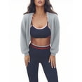 thumbnail image 1 of Stamzod Cropped Cardigan Sweaters for Women Solid Color V Neck Long Sleeve Open Front Sweater Casual Workout Cardigans for Women Trendy Gray M, 1 of 6