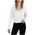 thumbnail image 1 of Stamzod Cropped Sweatshirts for Women 2025 Solid Color Quarter Zip Pullover Women Tops with Pocket Fall Fashion Must Haves White M, 1 of 7