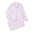 thumbnail image 1 of Stamzod Cute Pajama Sets for Women Long Sleeve Button Up Shirt Casual Pajama Pants Nightwear Fall Pajamas Women Sleepwear White M, 1 of 9