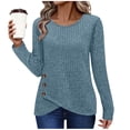 thumbnail image 1 of Stamzod Womens Fall Fashion 2025 Crewneck Pullover Sweaters Solid Color Long Sleeve Plus Size Blouse Casual Loose Tops for Women Trendy, 1 of 9