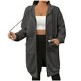 thumbnail image 1 of Stamzod Fall Jackets for Women 2025 Casual Long Sleeve Black Zip Up Hoodie Women Off Shoulder Mid Length Hoodies with Pocket Gray B S, 1 of 5