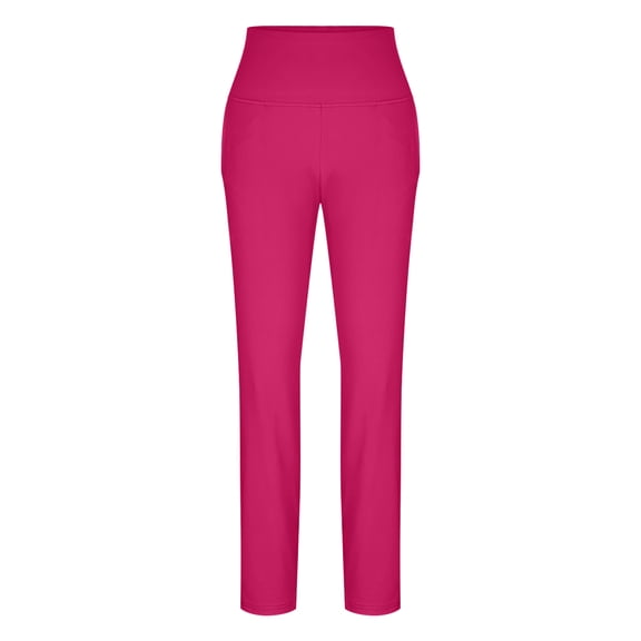 Stamzod Fall Pajamas Women Solid Color Straight Soft Leggings Casual Sleepwear Women's Lounge Pants Hot Pink S