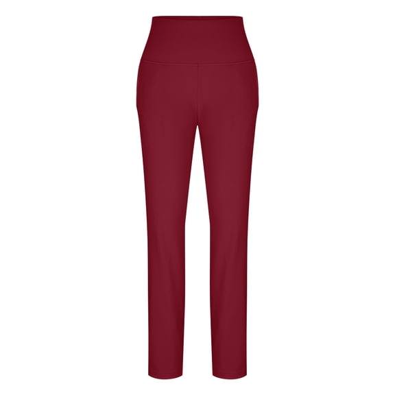 Stamzod Fall Pajamas Women Solid Color Straight Soft Leggings Casual Sleepwear Women's Lounge Pants Wine L