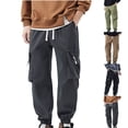 thumbnail image 1 of Stamzod Fashion Black Cargo Pants Men Solid Color Elastic Waist Oversized Sweatpants Casual Tactical Cargo Pants for Men with Pockets Black D XXL, 1 of 4