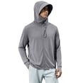 thumbnail image 1 of Stamzod Fishing Shirts for Men Summer Long Sleeve Sun Protection Hoodie Jacket Men's Rash Guard with Pocket Gray-1 XXXL, 1 of 5