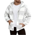 thumbnail image 1 of Stamzod Flannel Jacket for Men Long Sleeve Thicked Warm Sherpa Hoodie with Pocket Casual Winter Zip Up Hoodie Men Plaid Jackets Gray S, 1 of 8