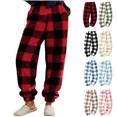 thumbnail image 1 of Stamzod Flannel Pajama Pants Women Fashion Plaid Warm Winter Lounge Pants Comfy Fuzzy Fleece Sleepwear for Women with Pockets, 1 of 7