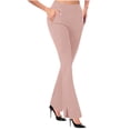 thumbnail image 1 of Stamzod Flare Leggings for Women with Pocket Solid Color Elastic Waist Wide Leg Pants Woman Activewear Casual Loose Athletic Exercise Pants for Women Pink-1 XXL, 1 of 6