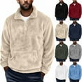 thumbnail image 1 of Stamzod Fleece Quarter Zip Pullover Men Sweatshirts Solid Color Long Sleeve Oversized Sweatshirt Casual Thicked Warm Sweatshirts for Men Black L, 1 of 6
