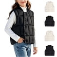 thumbnail image 1 of Stamzod Girl Clothes Winter Coat Sleeveless Warm Quilted Puffer Vest for Girls with Pockets Lightweight Black C 3-4Years, 1 of 9