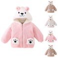 thumbnail image 1 of Stamzod Girls Fashion Cute Fleece Jacket Boys Winter Coat Long Sleeve Hooded Warm Jackets with Pocket Girls Clothes Pink 1-2Years, 1 of 7