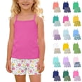 thumbnail image 1 of Stamzod Girls Short Sets Summer Outfits Sleeveless Tank Top and Shorts Set Girl Clothes 4-15Y Green D 5-6Years, 1 of 8