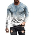 thumbnail image 1 of Stamzod Graphic T Shirts for Man Spring Crewneck Long Sleeve Pullover Tee Tops Street Style Casual Oversized Tshirts for Men Blue XXL, 1 of 5