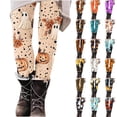 thumbnail image 1 of Stamzod Halloween Leggings for Women 2026 Fashion Pumpkin Printed High Waisted Gym Athletic Running Yoga Pants Multicolor W L, 1 of 5