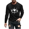 thumbnail image 1 of Stamzod Halloween Vintage T Shirts for Men Round Neck Long Sleeve Pullover Tee Tops Casual Oversized Graphic Tshirts for Men Black C XL, 1 of 5